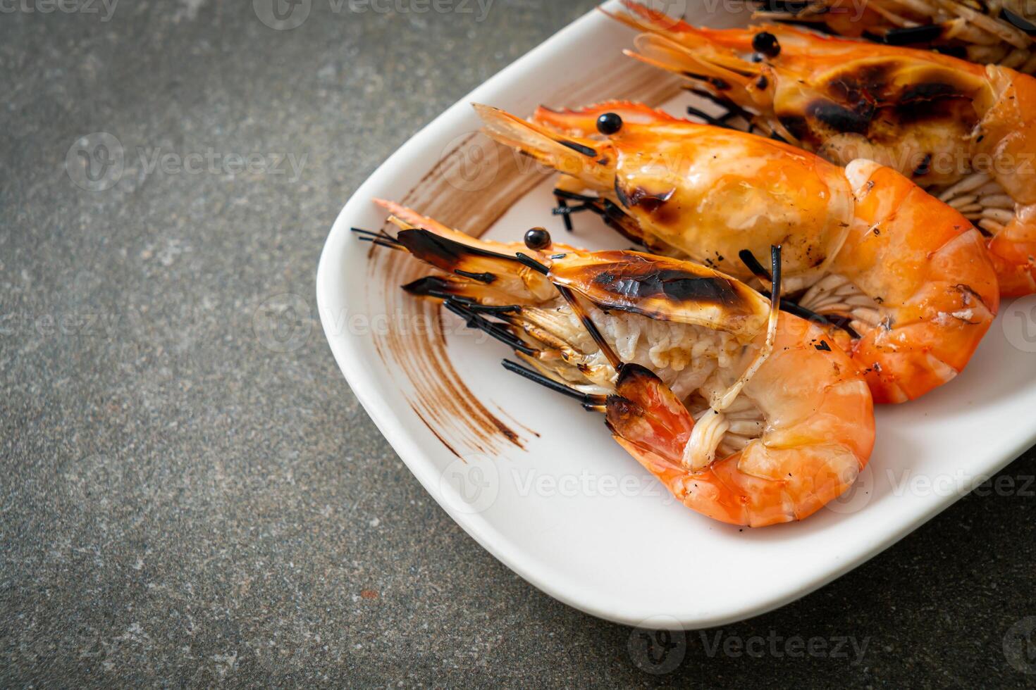 grilled river prawns or shrimps photo