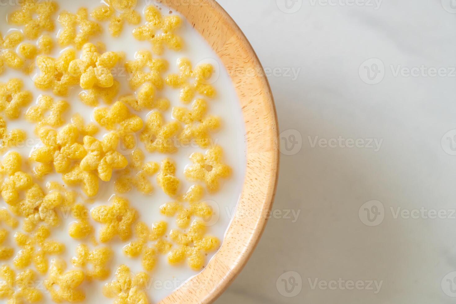 cereals with fresh milk photo
