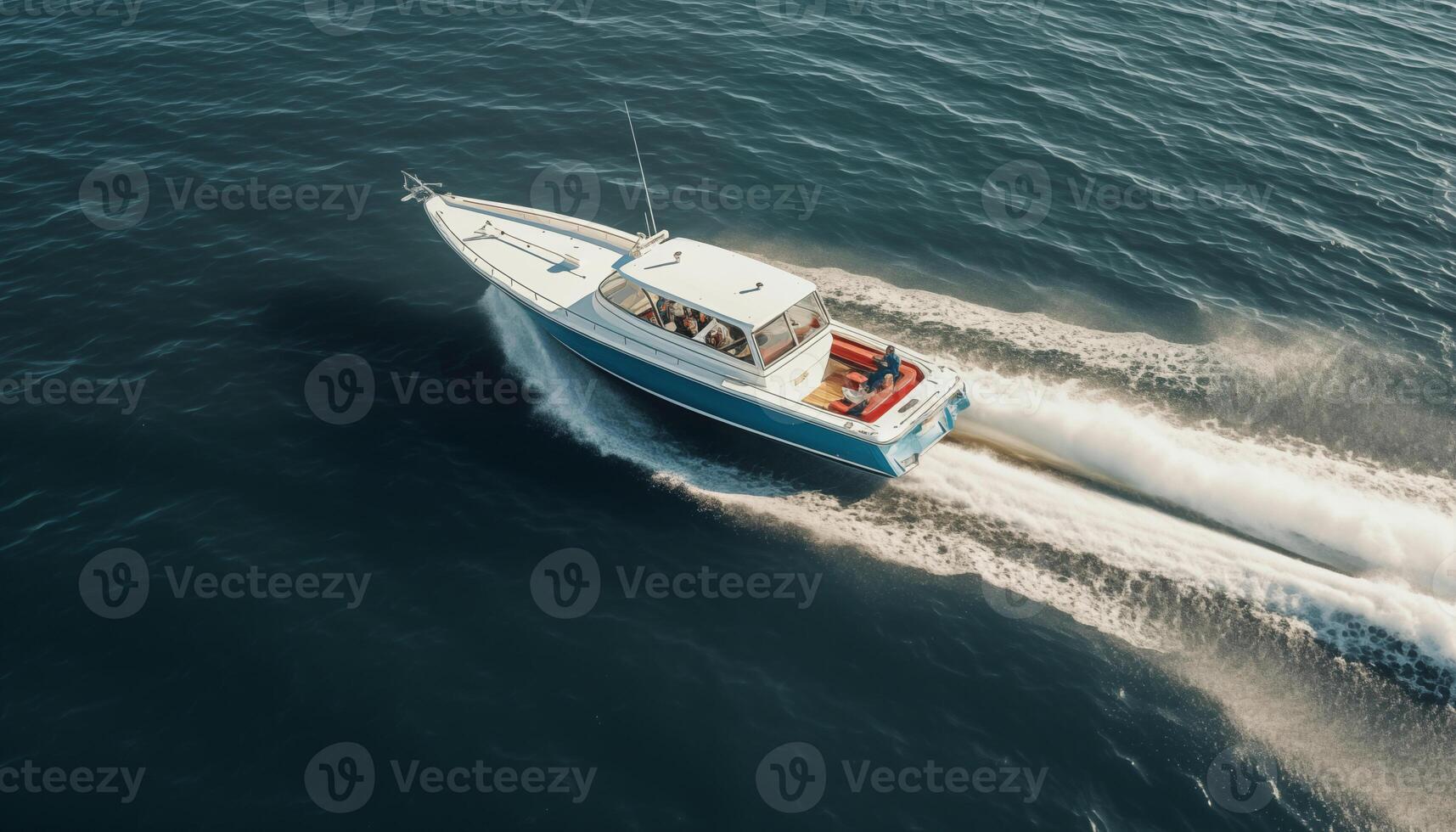 Aerial view of a boat on sea water photo