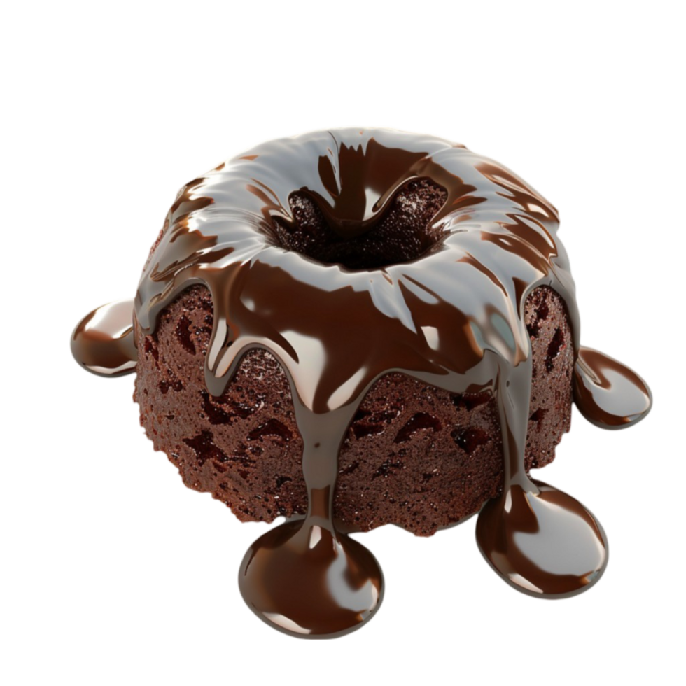 Chocolate Cake with Melted Chocolate Drizzle AIGenerative 46908858 PNG