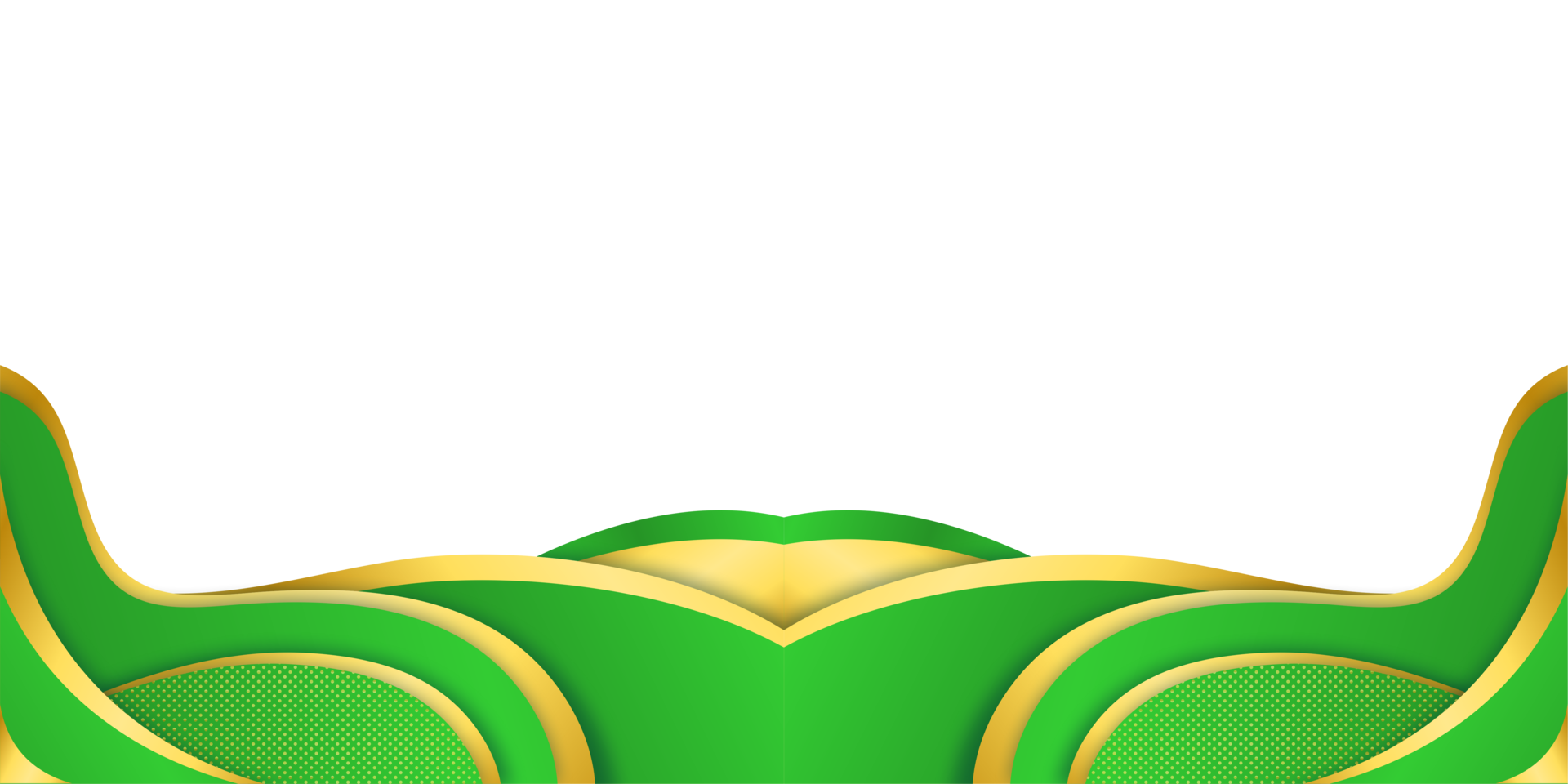 transparent luxury elegant green wave gold border frame background png