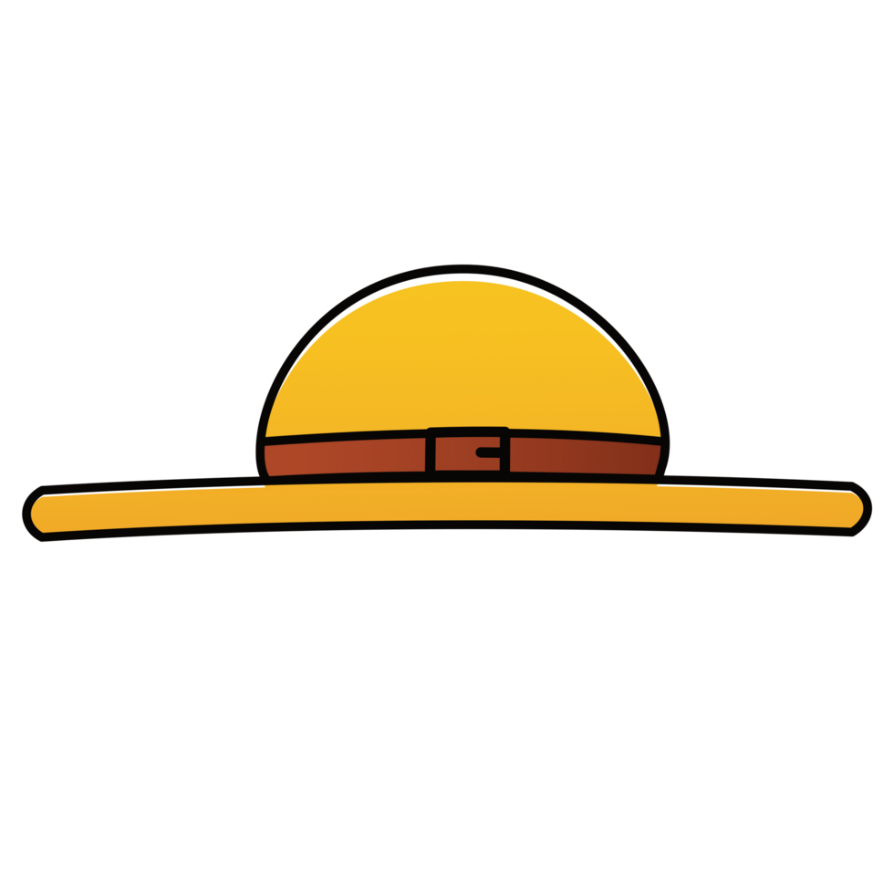 A straw hat transparent background in a Gradient Style Summer Beach concept, illustration png