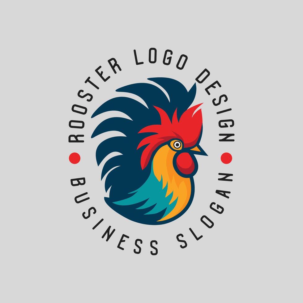 rooster chicken logo drawing illustration vector