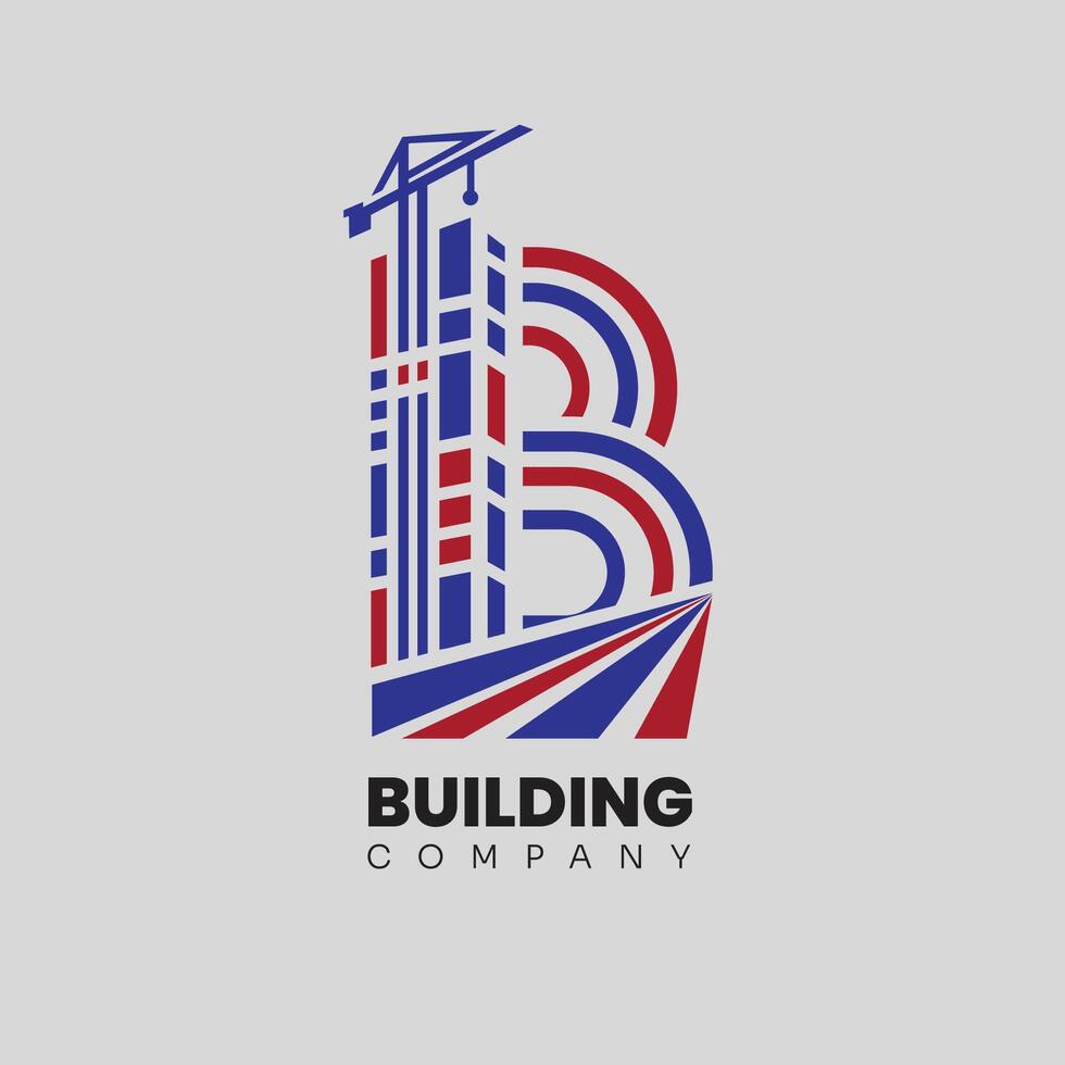 letter B building construction company logo design vector
