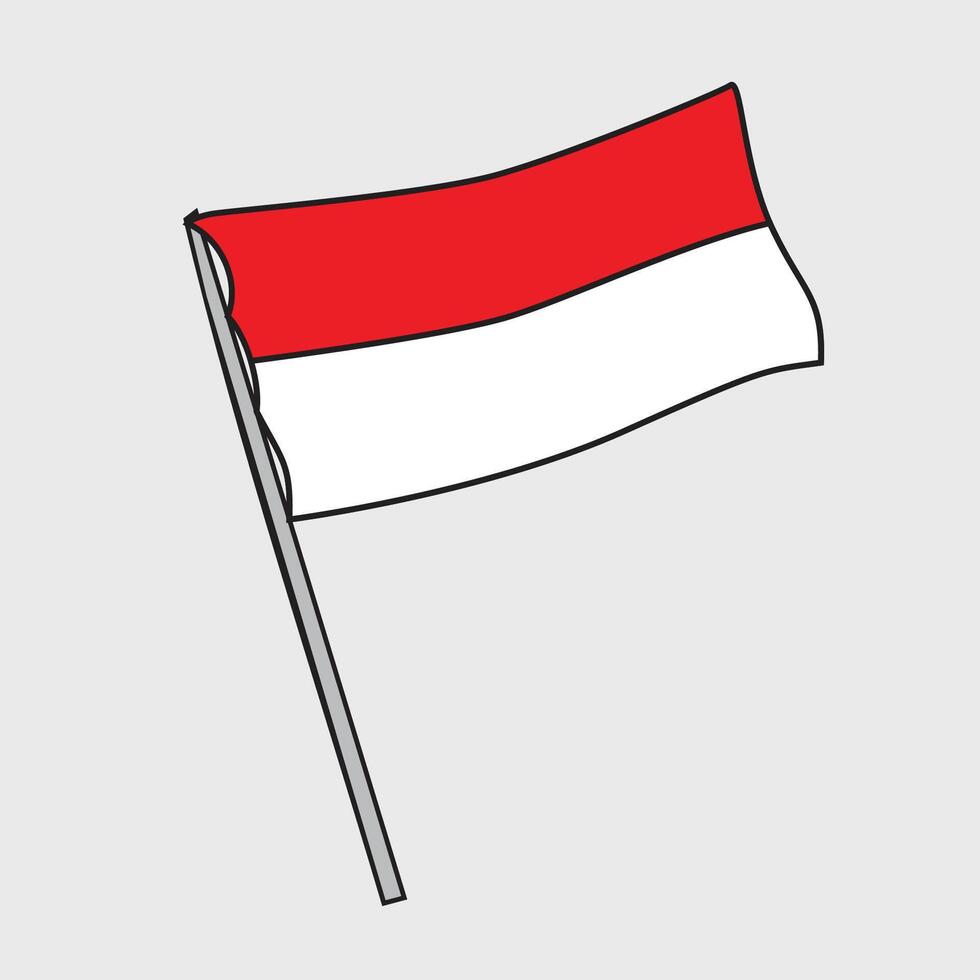 indonesian flag drawing illustration vector