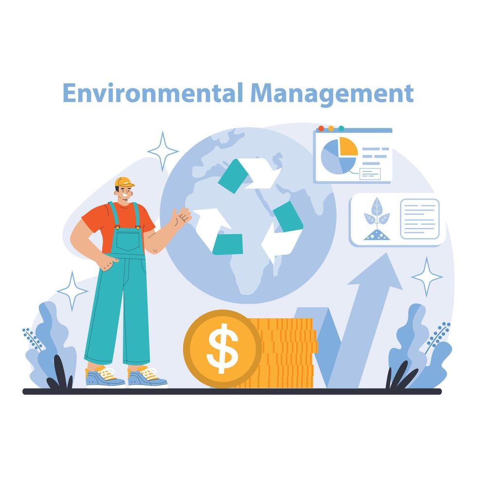 Logistics and Inventory Management concept. Flat illustration. vector