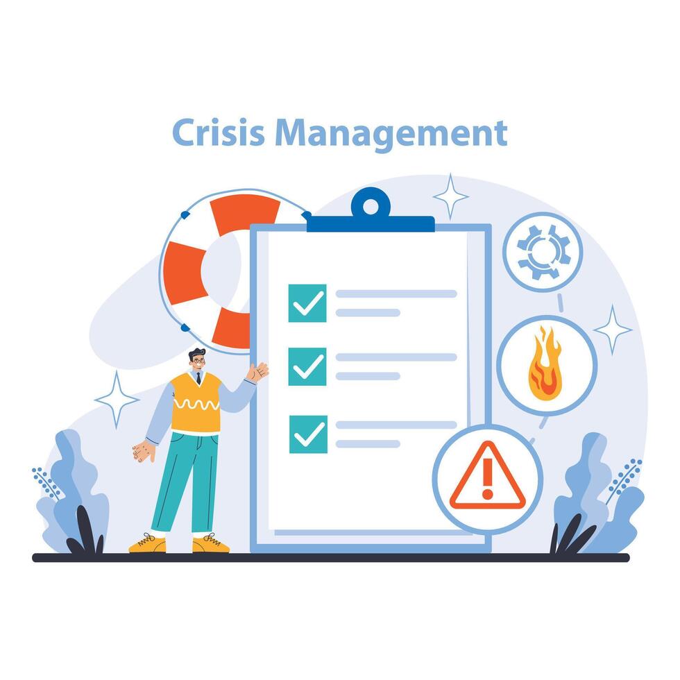 Management and support concept. Flat illustration. vector