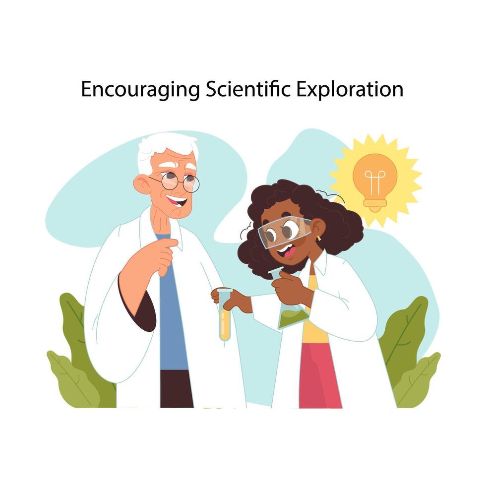 Scientific curiosity concept. Flat illustration vector