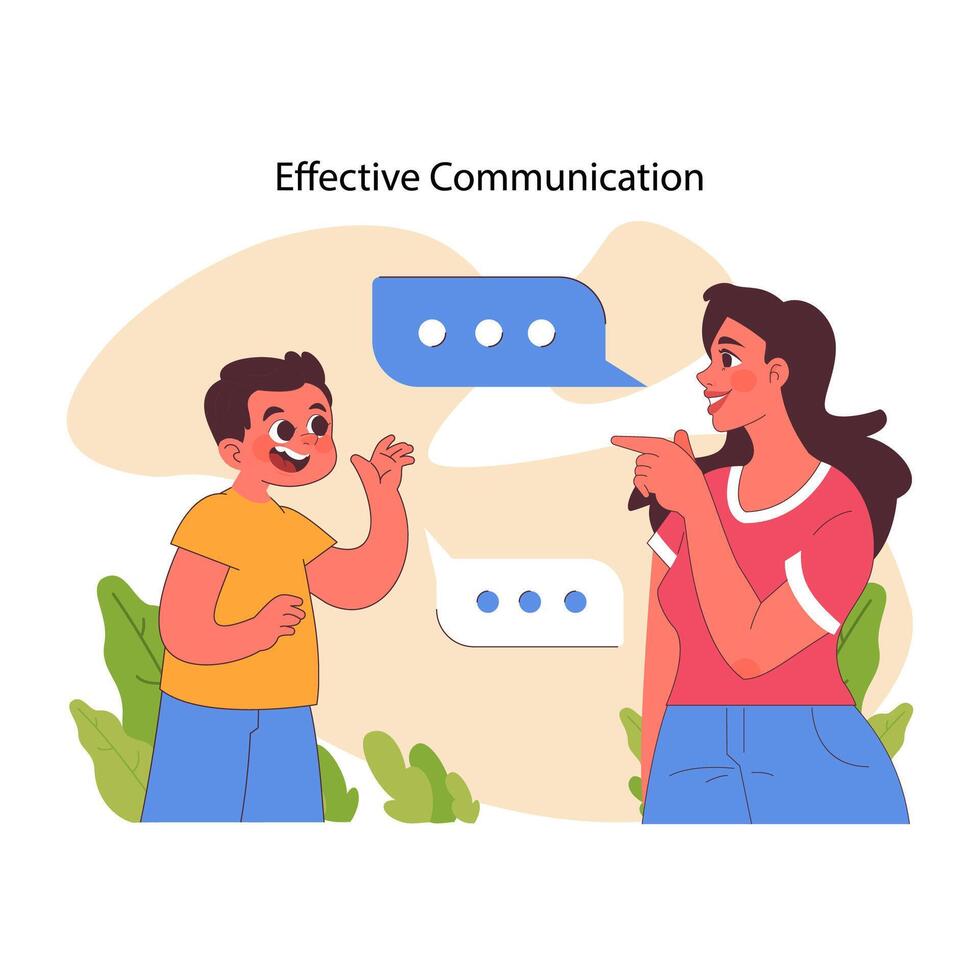 Effective Communication concept. Flat illustration vector