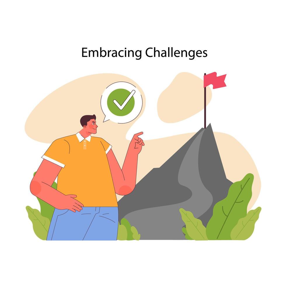 Challenge acceptance concept. Flat illustration vector