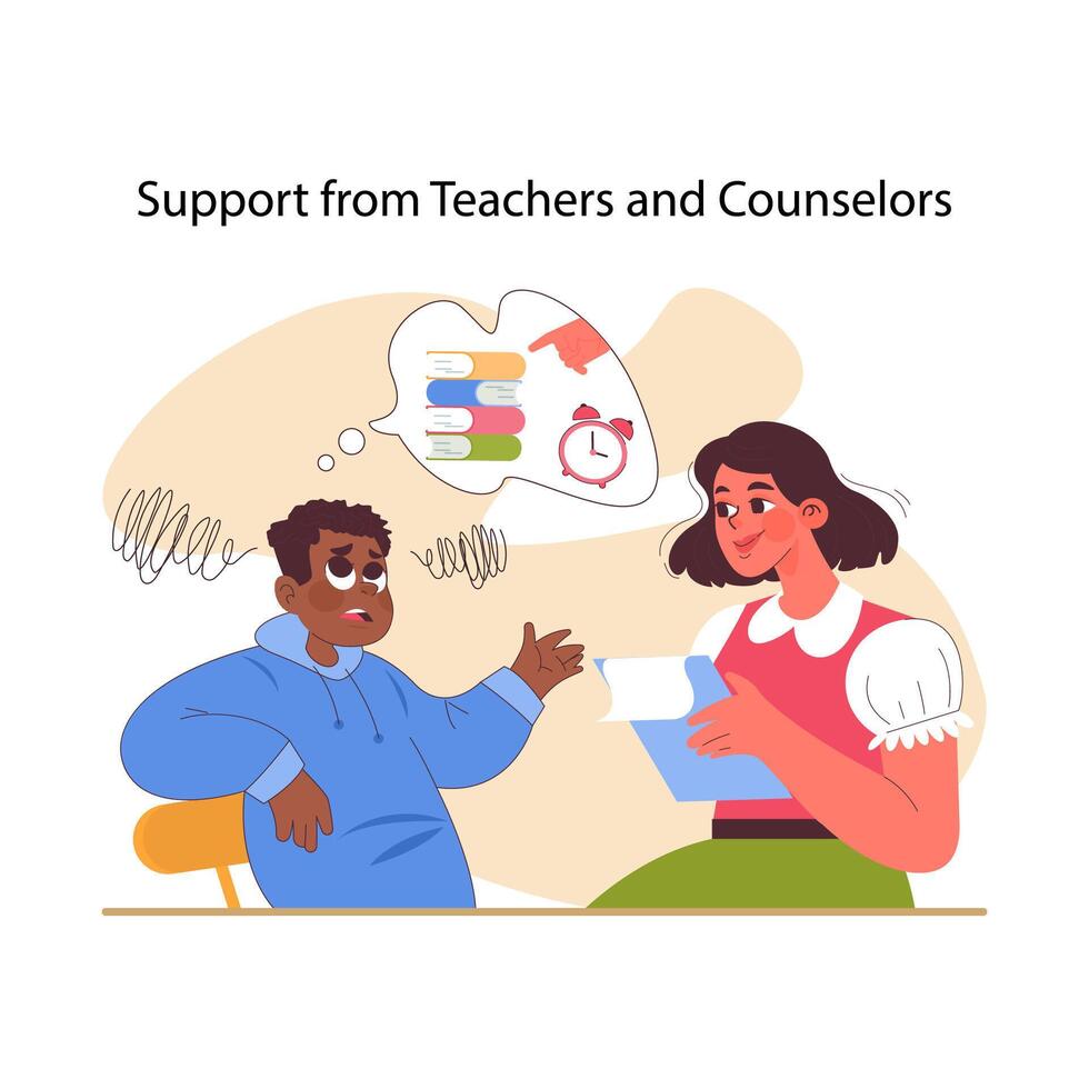 Educational stress concept. Flat illustration vector