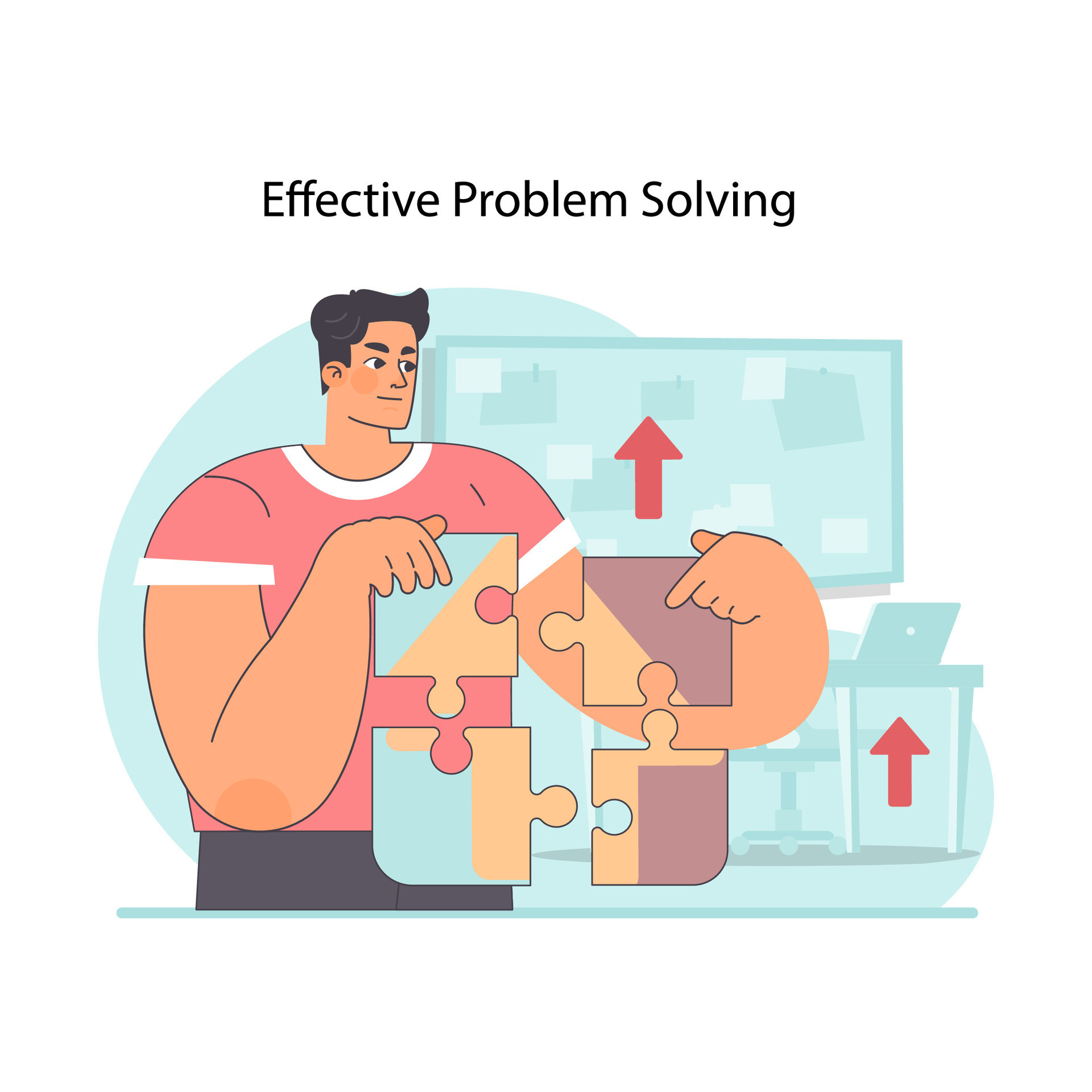 Effective problem solving concept. Flat illustration 46909502 Vector ...