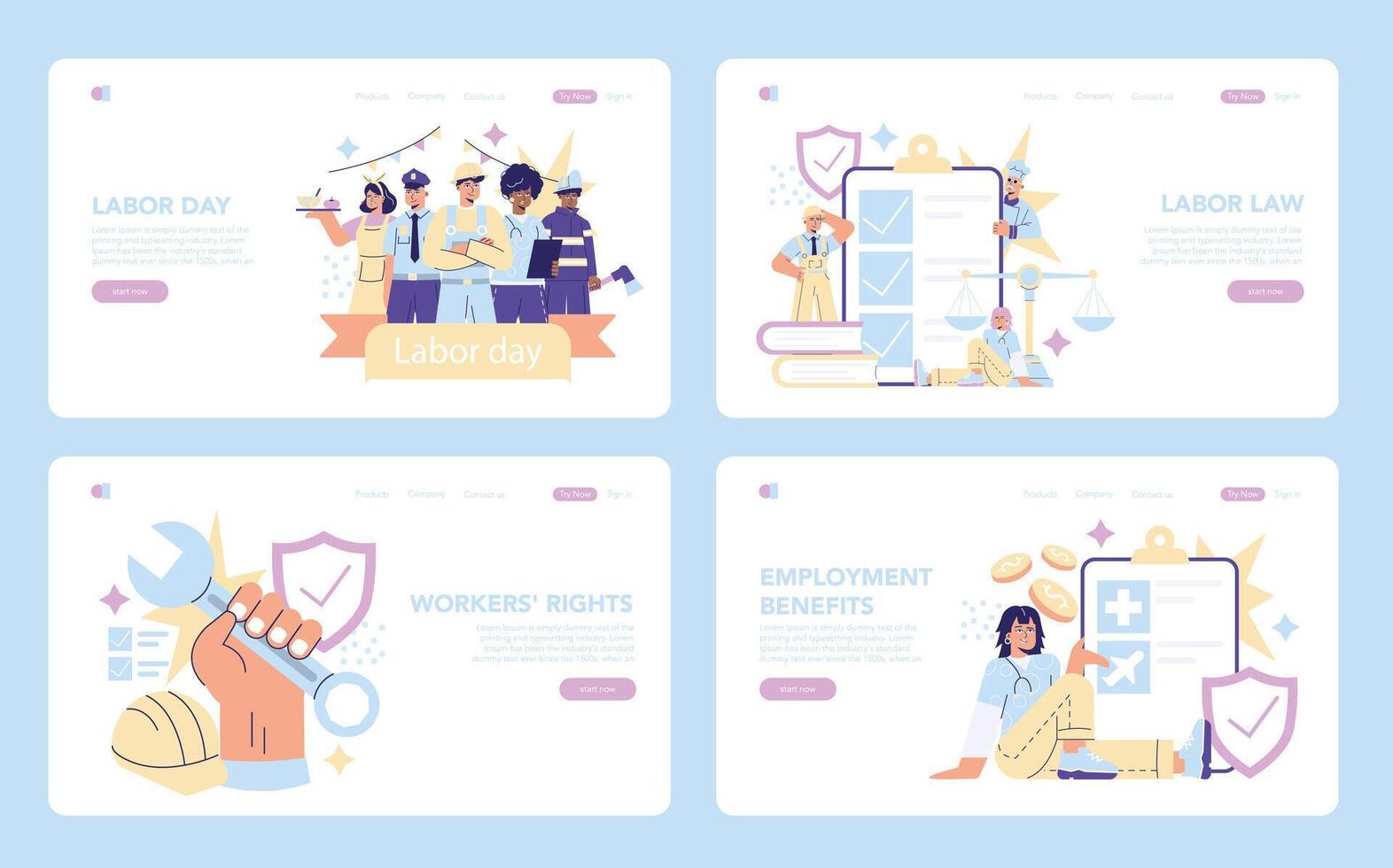 Labor Day. Flat Illustration vector