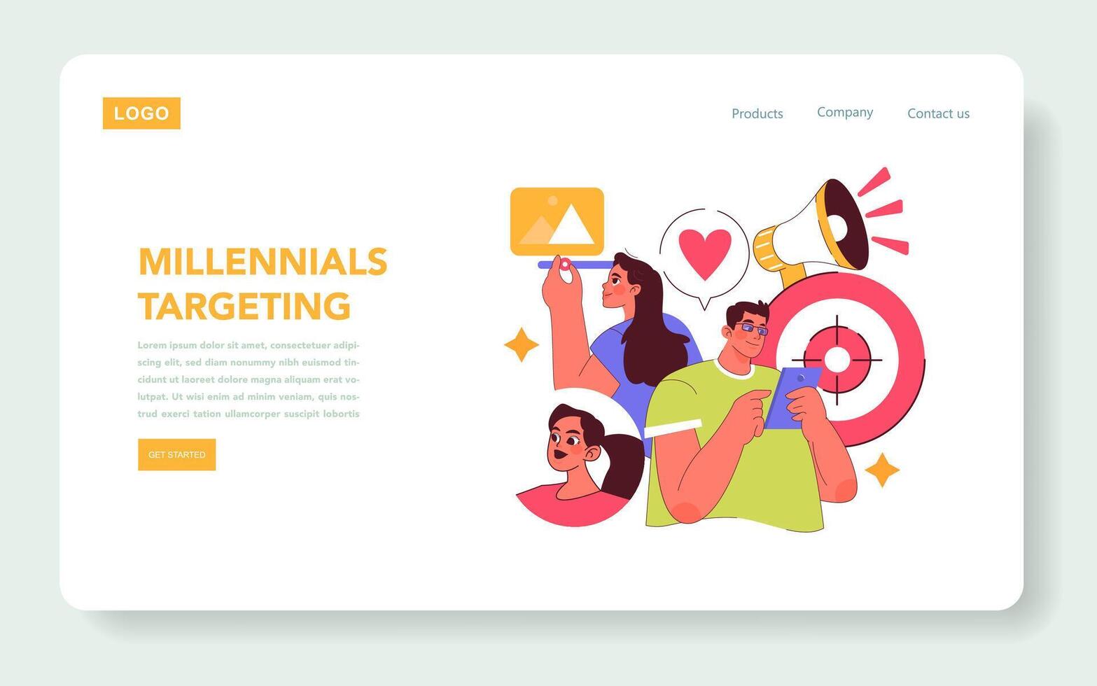Millennials Targeting. Flat Illustration vector
