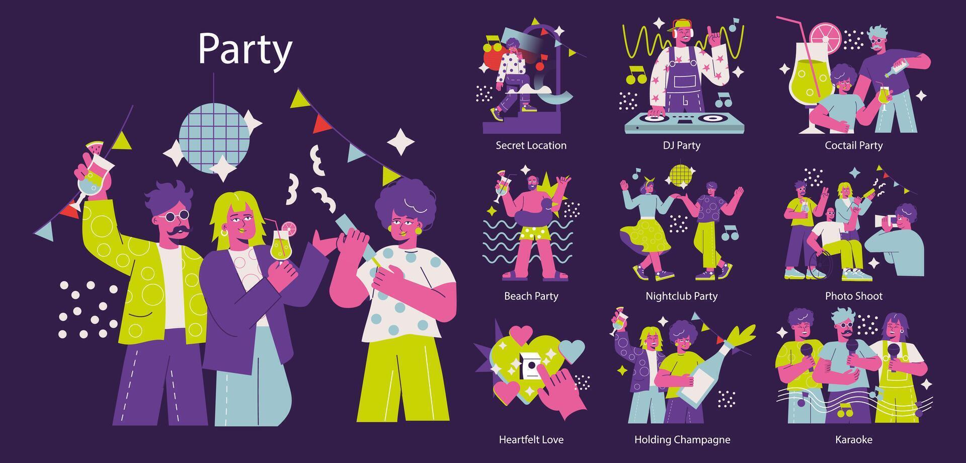 Party. Flat Illustration vector
