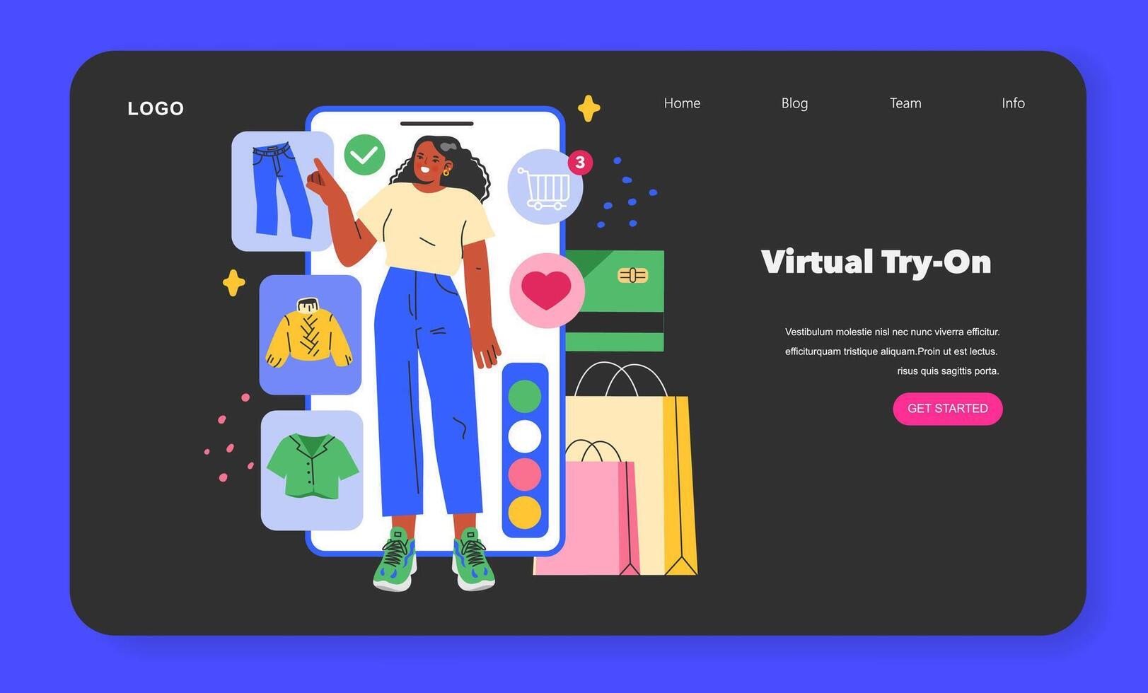 Retail Tech. Flat Illustration vector