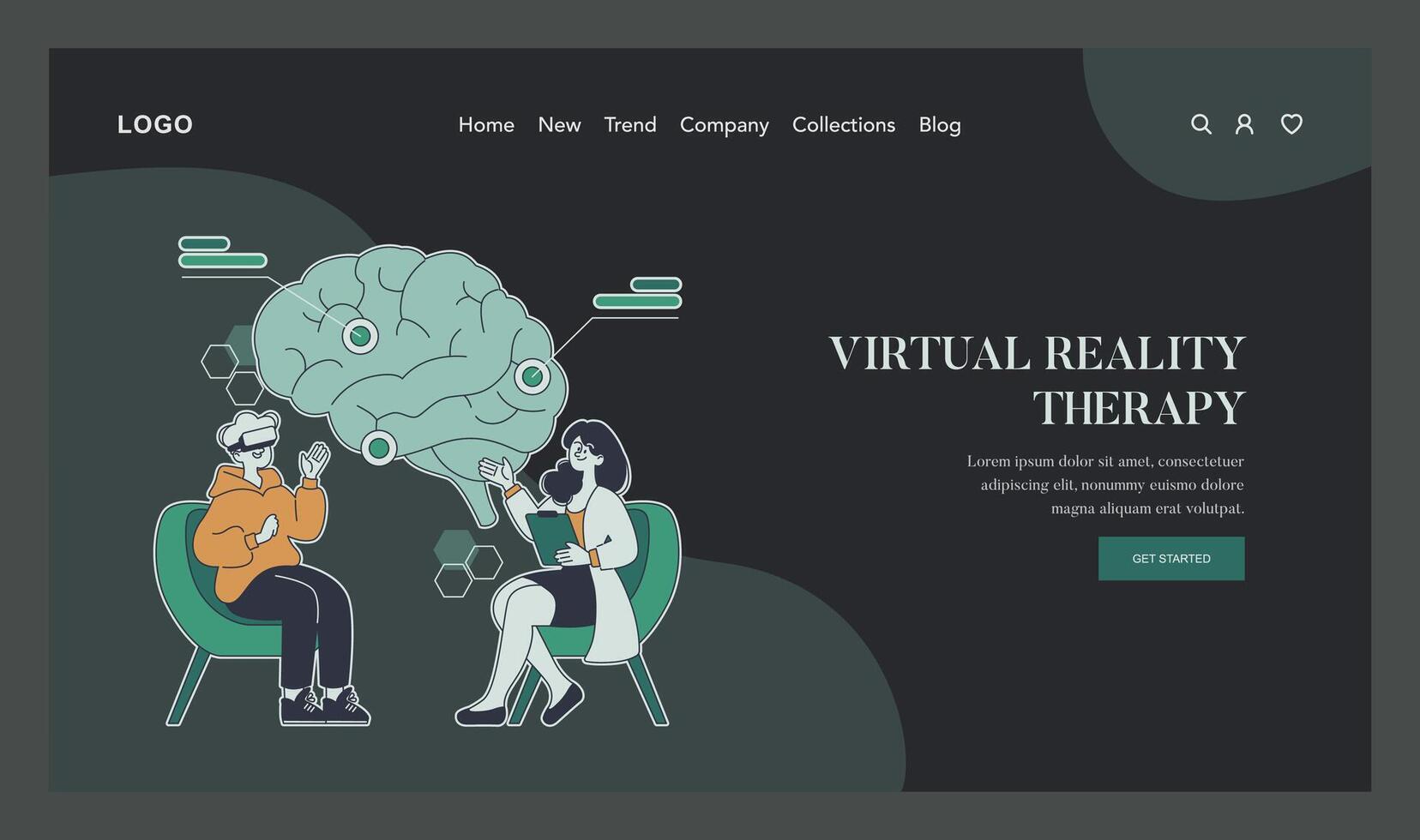 Tech Enabled Health. Flat Illustration vector