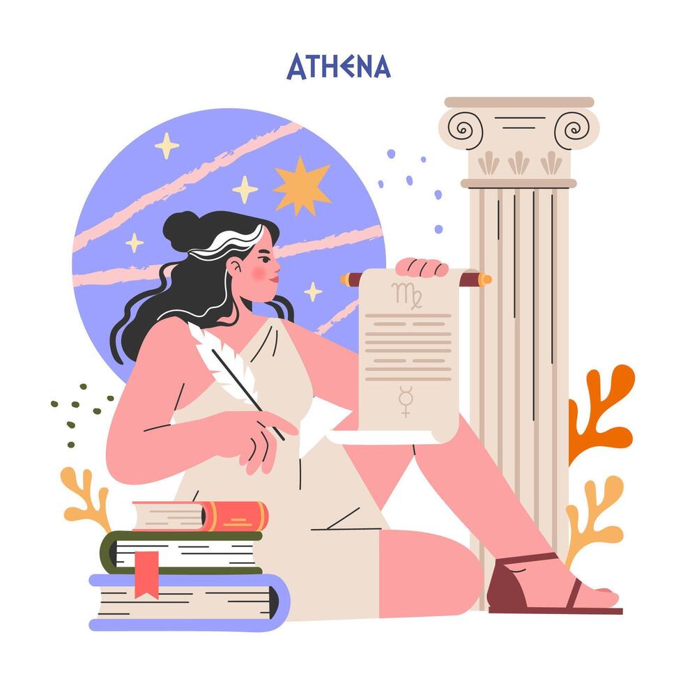 Ancient Greek Gods. Flat Illustration vector