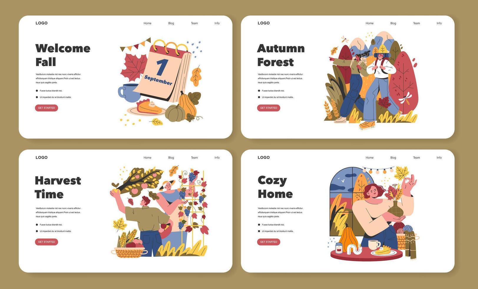 Welcome Fall. Flat Illustration vector