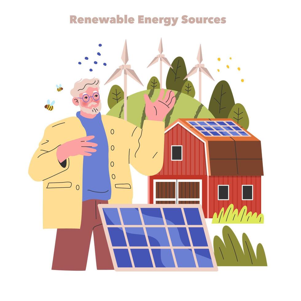 Farm Life. Flat Illustration vector