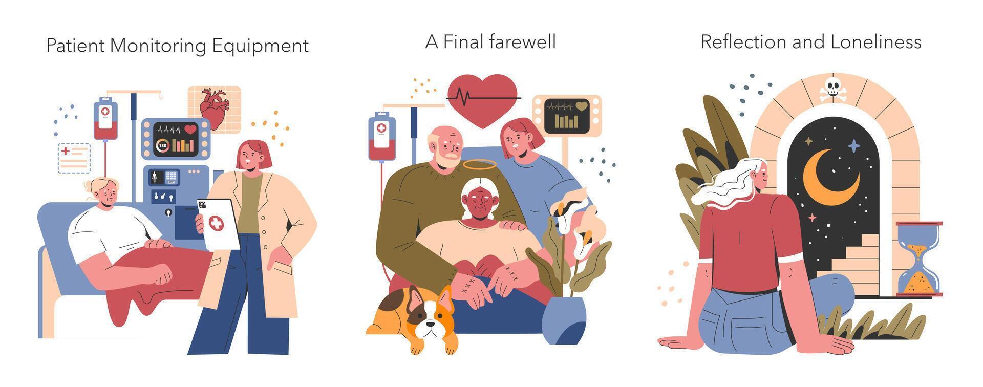 Euthanasia. Flat Illustration vector