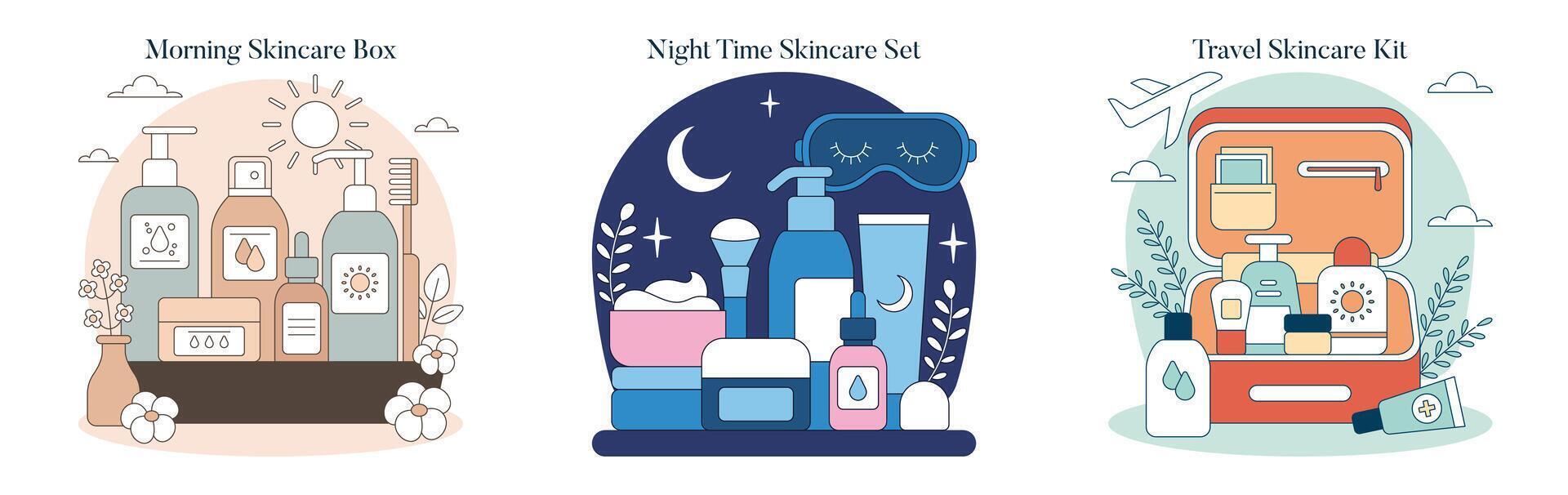 Skincare Toolbox. Flat Illustration vector
