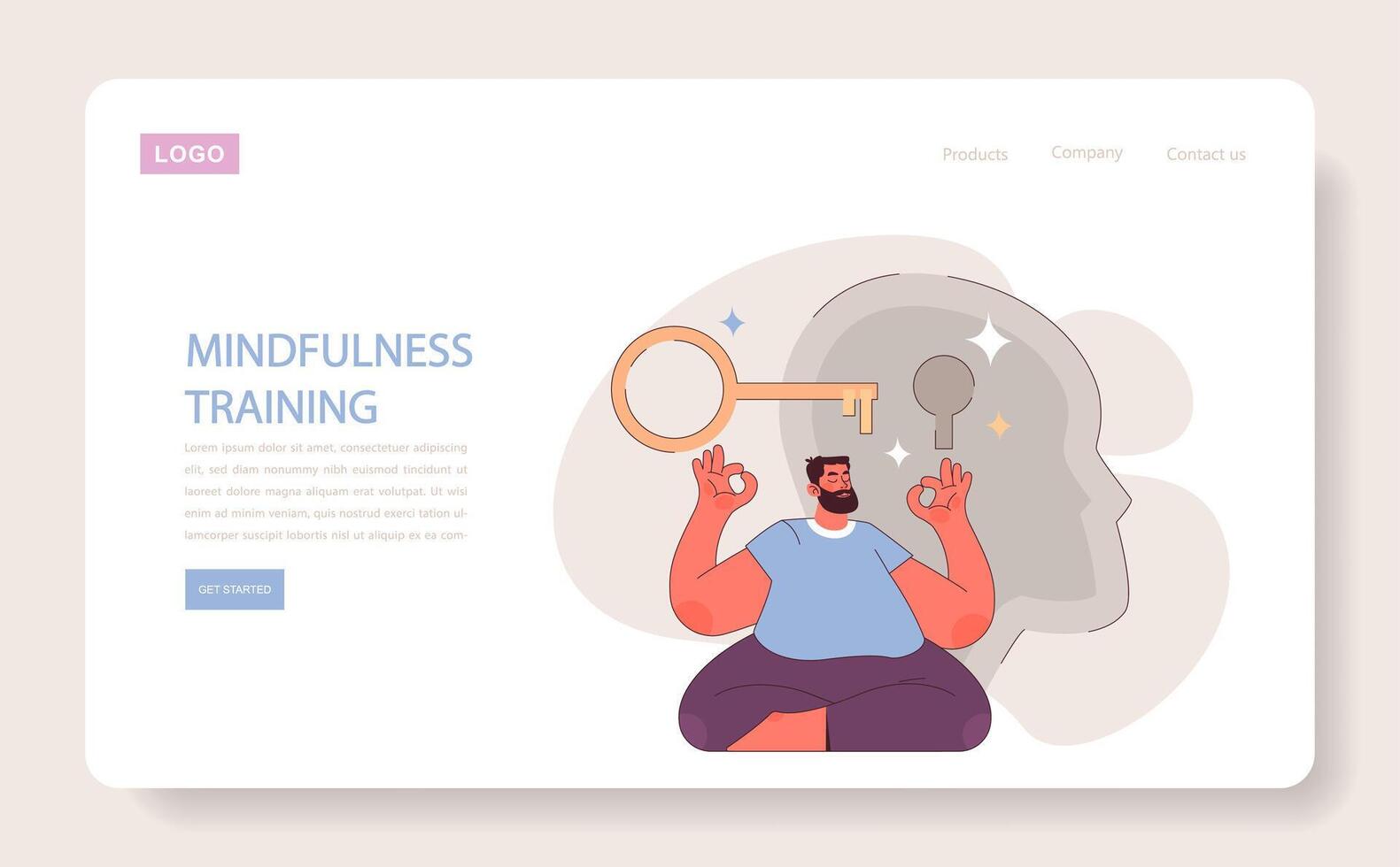 Mindfulness training concept. vector