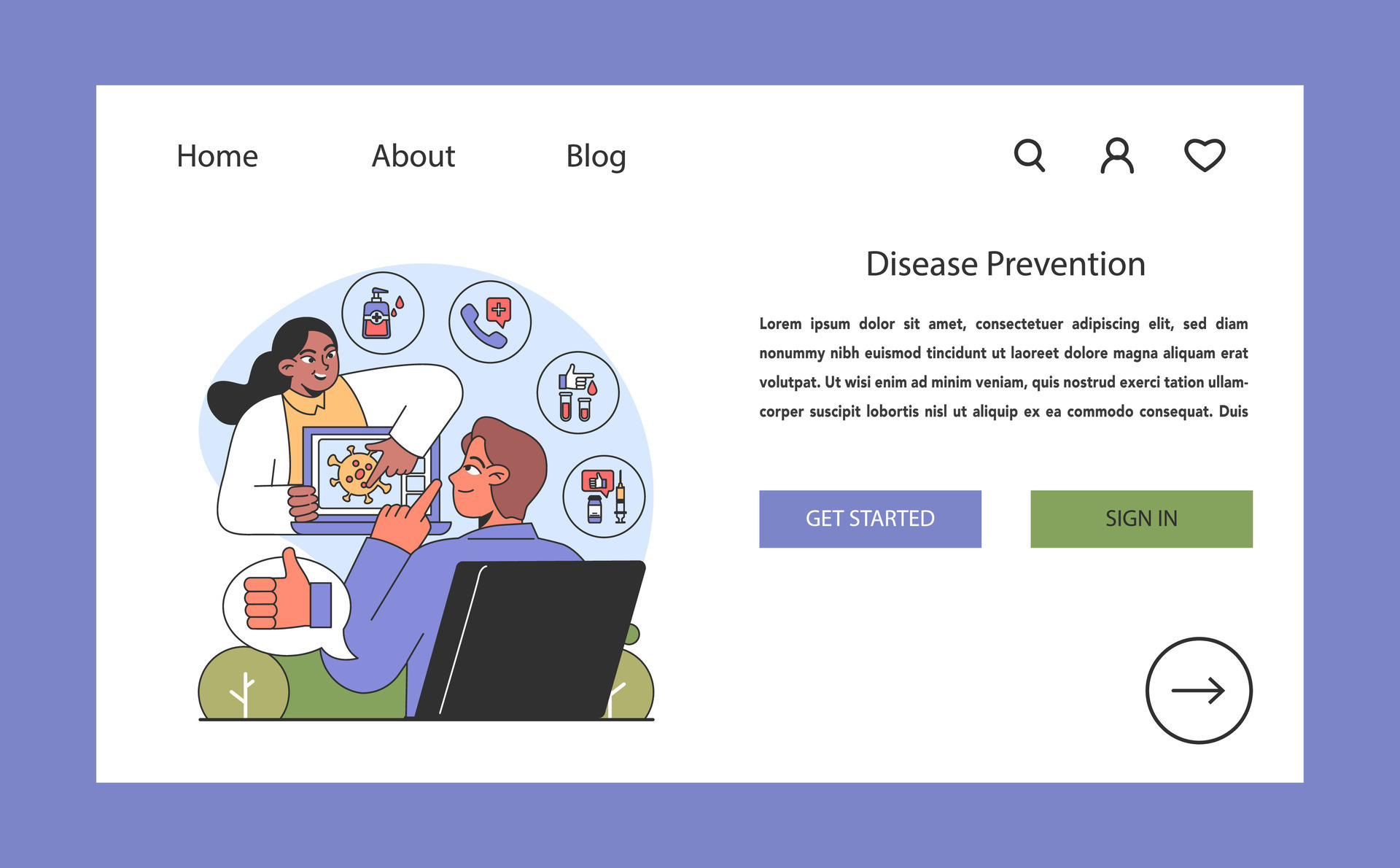 Disease Prevention concept. Flat illustration. 46909862 Vector Art at ...
