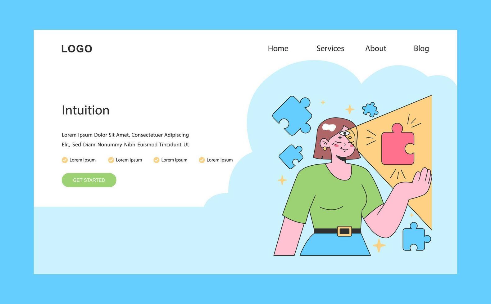 Finding your way in life web or landing. Diverse character personal vector