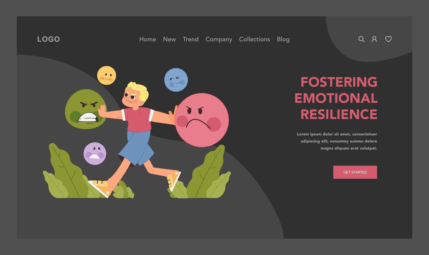 Emotional development. Flat illustration vector