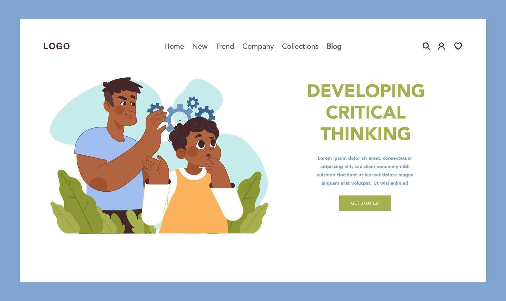 Critical thinking development concept. Flat illustration vector