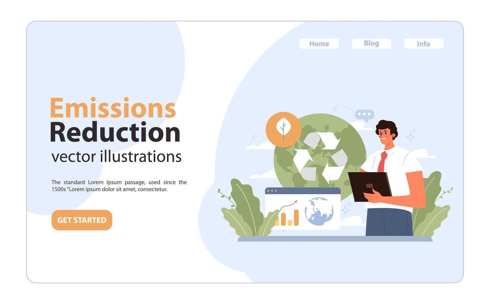 Emissions Reduction concept. . Flat illustration. vector