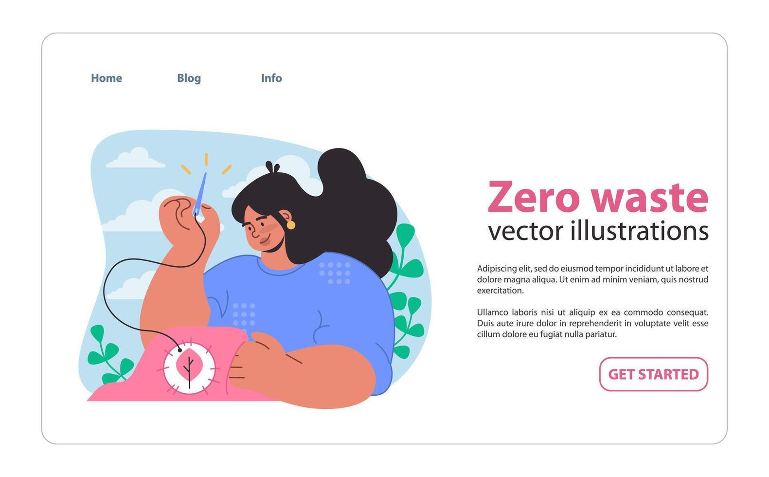 Zero waste lifestyle concept. Promoting the use of reusable materials. vector