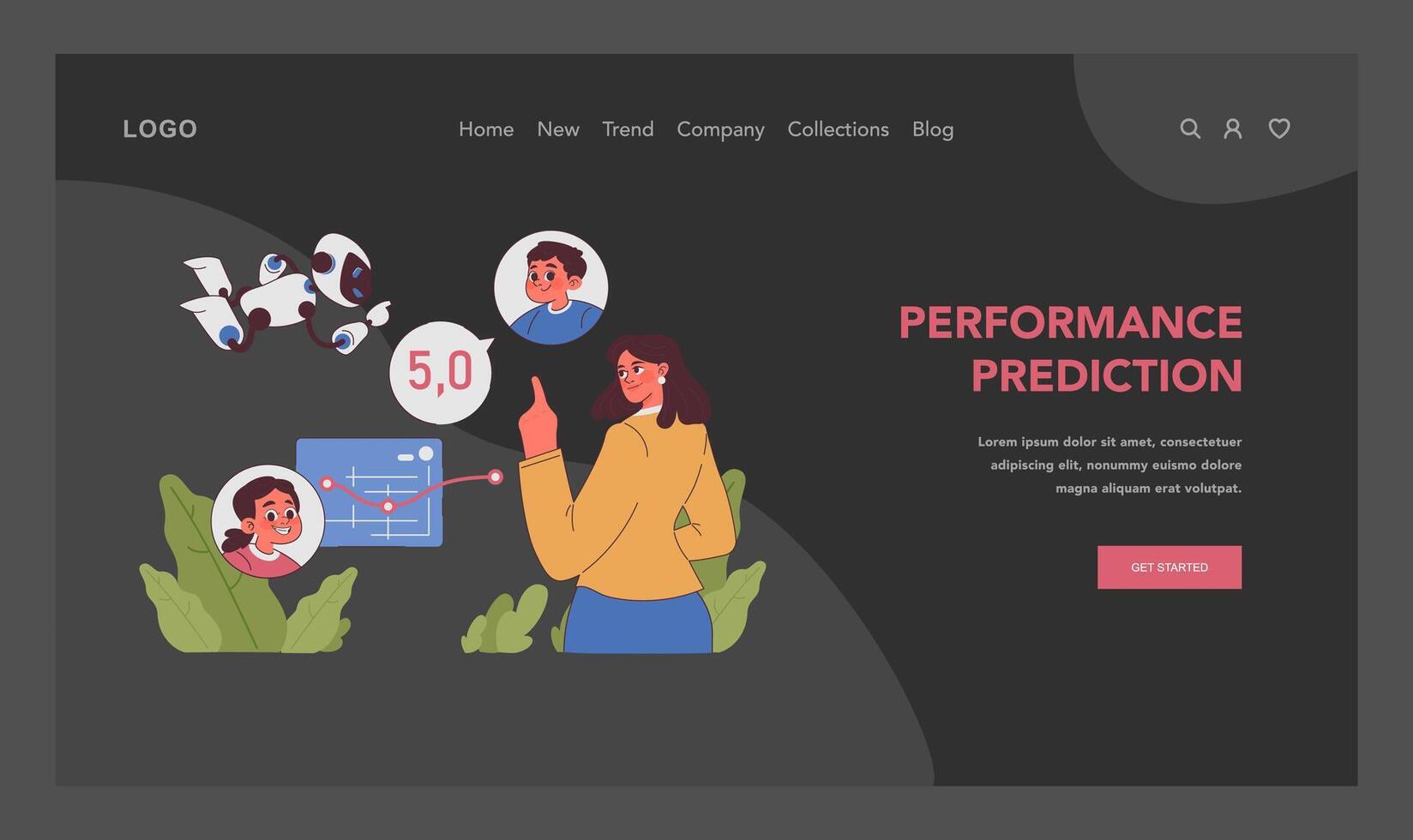 AI in education. Flat illustration vector