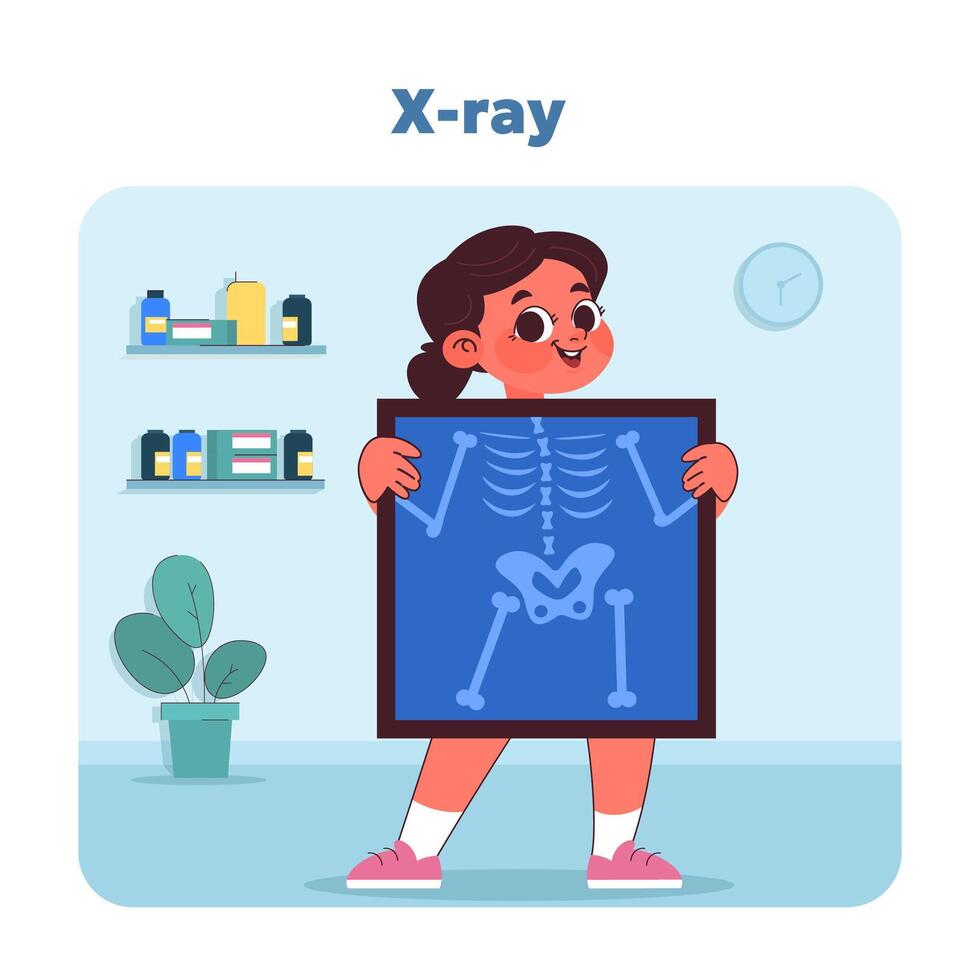 Pediatric radiology concept. illustration vector