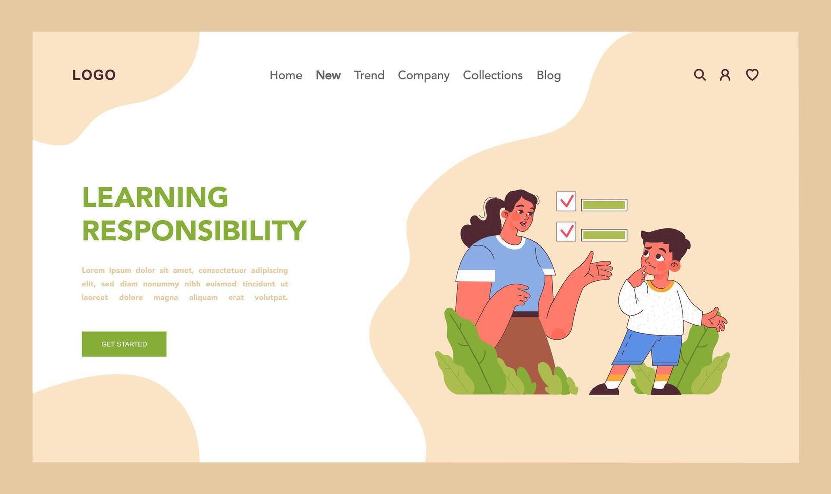Learning Responsibility concept. Flat illustration vector