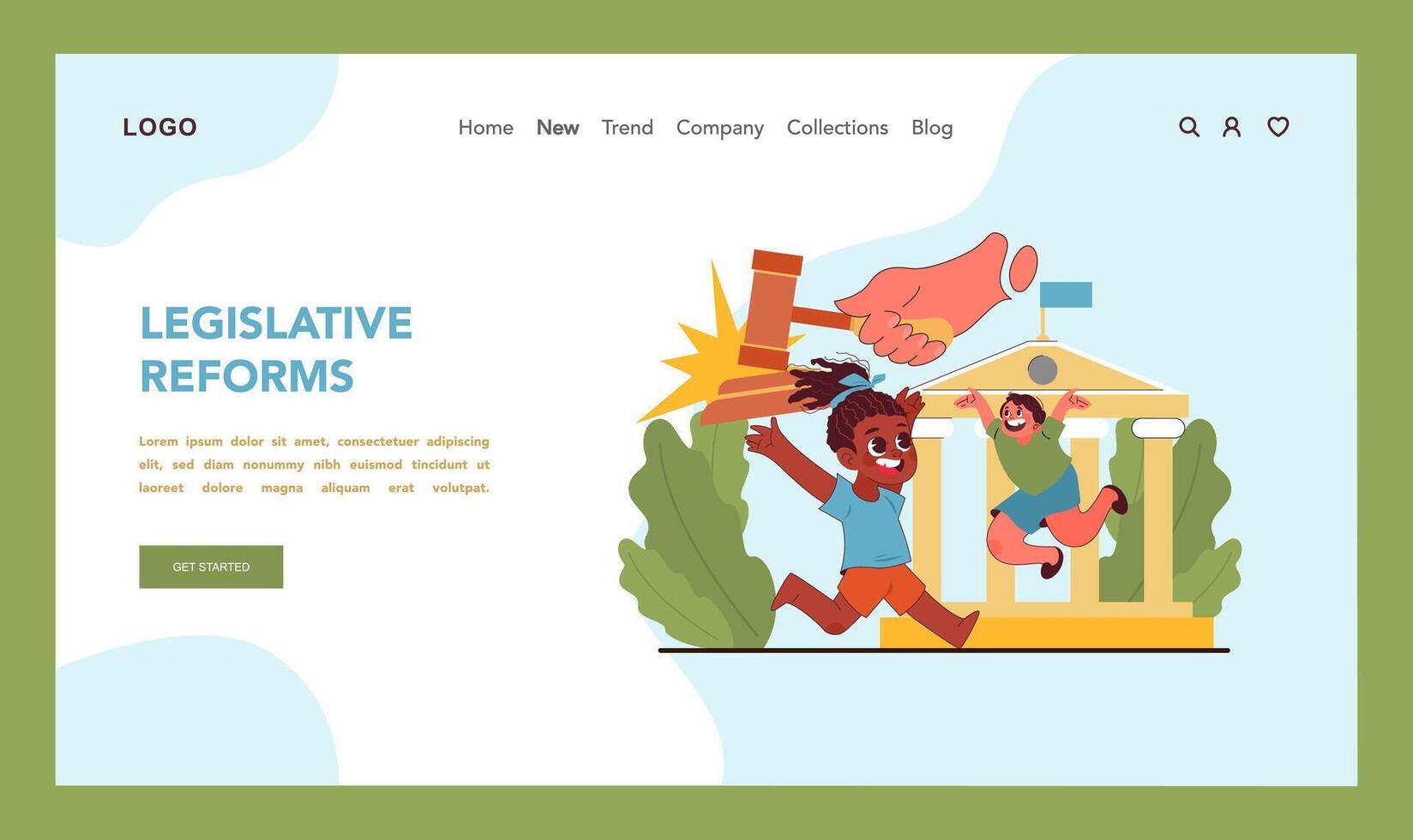 Legislative reforms for child labor. Flat illustration vector