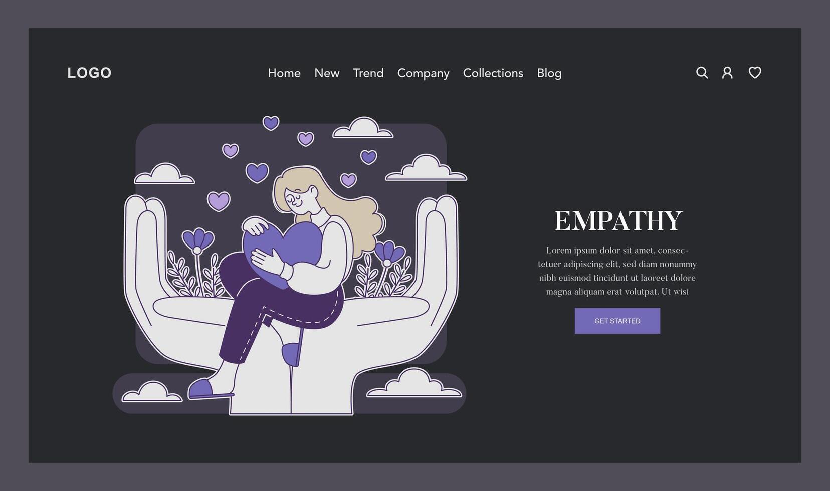 A nurturing illustration of a woman cradling a heart, representing compassion and understanding in personal interactions vector