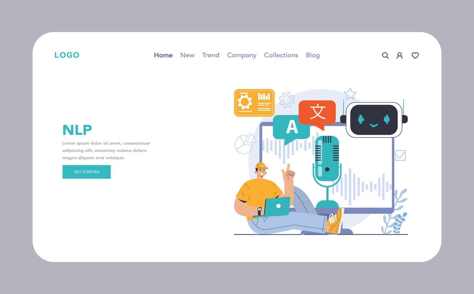 Ai integration. Artificial intelligence and human synergy. Neural network vector