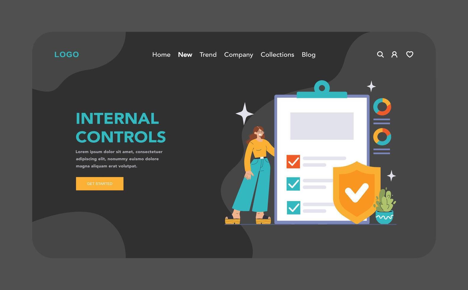 Internal Controls concept. Flat illustration. vector