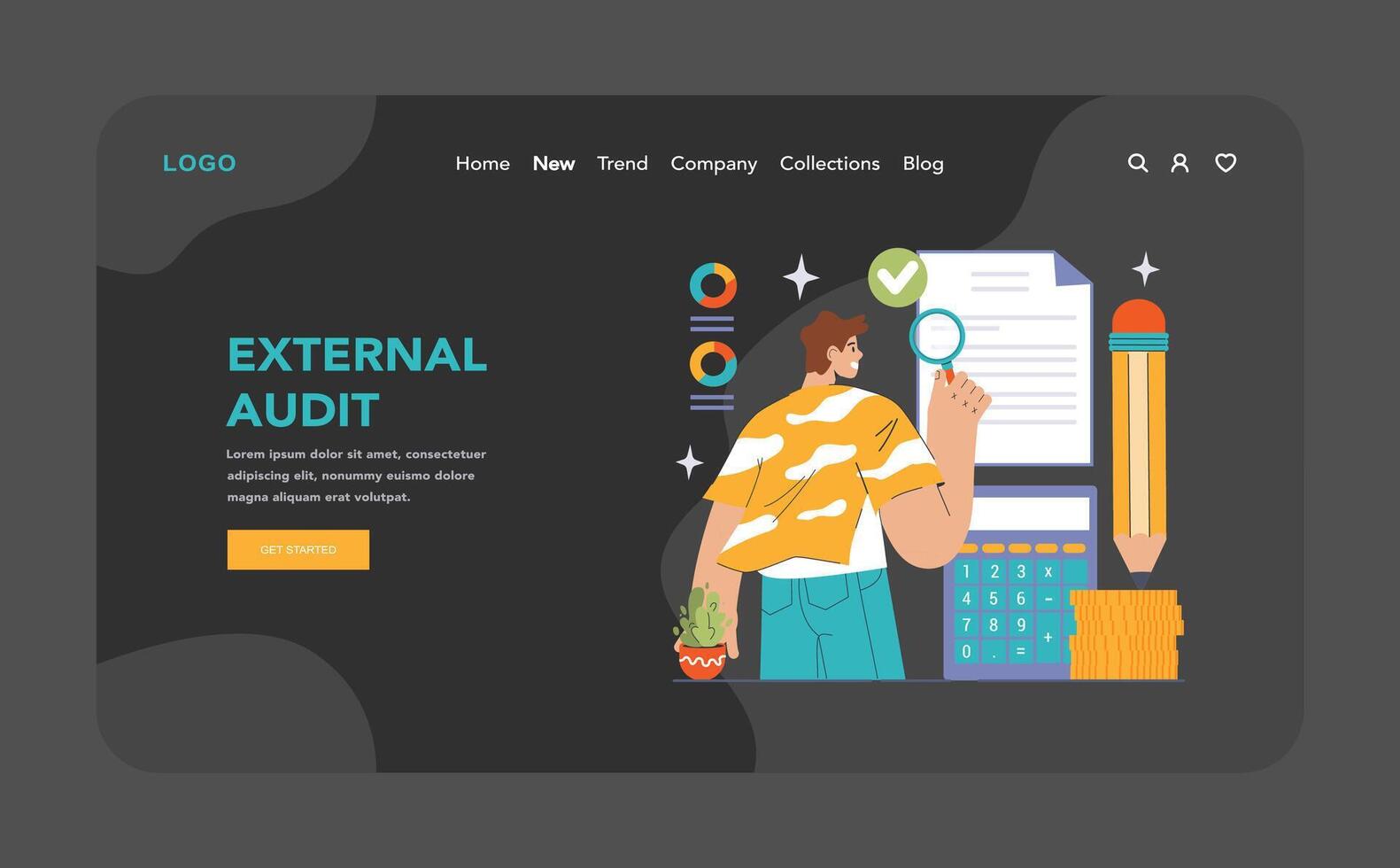 External Audit concept. Flat illustration. vector