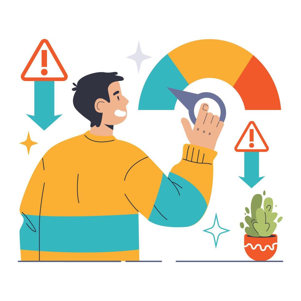 Risk Minimization concept. Flat illustration vector