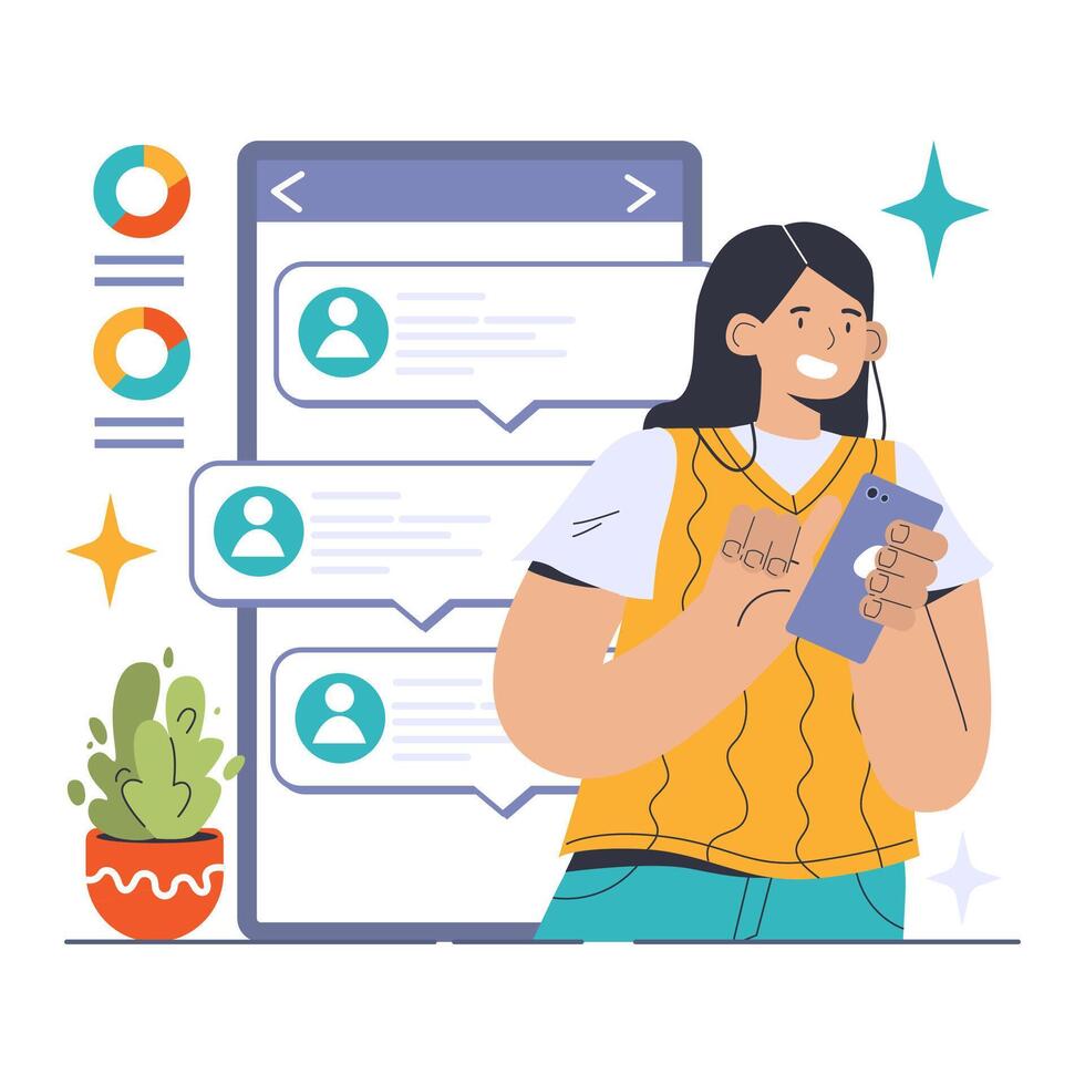 Instant Messaging concept. Flat illustration vector