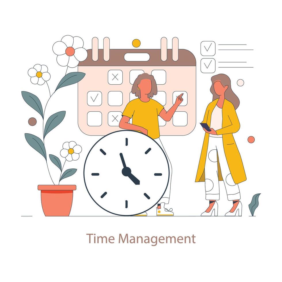 Personal Development Coach concept. Flat illustration. vector