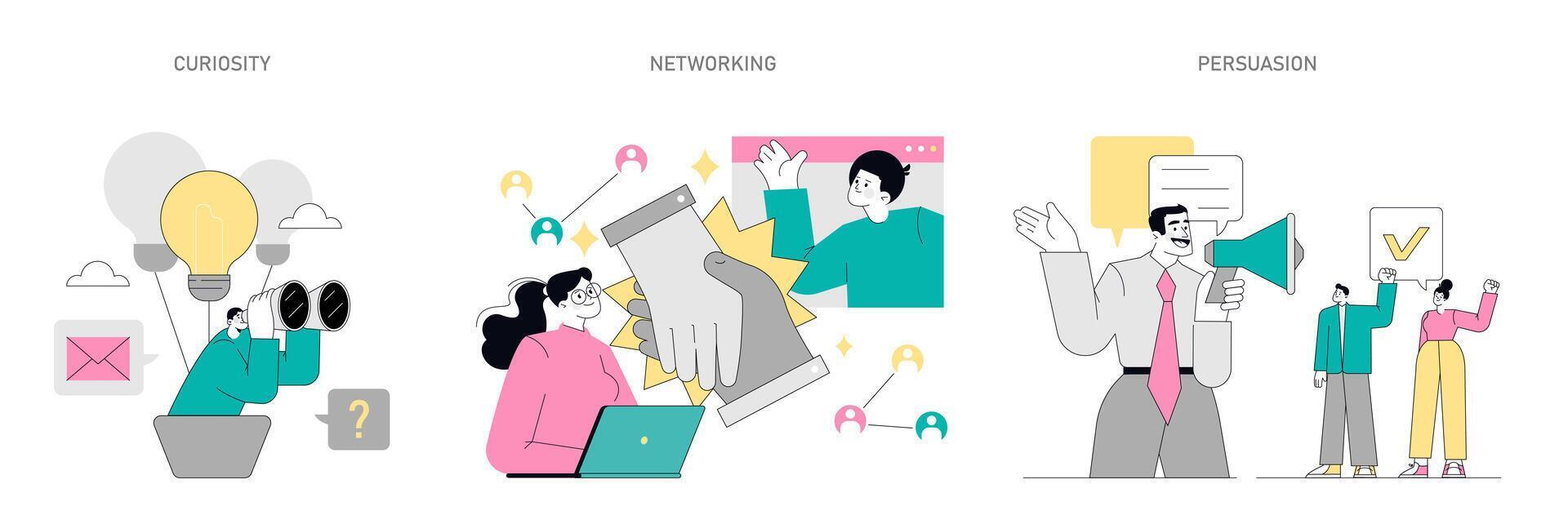 Soft Skills Flat illustration. vector
