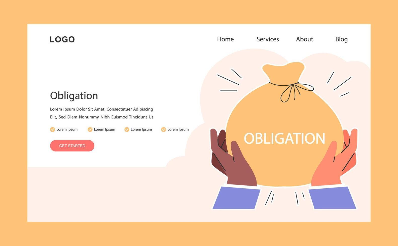 Business deal or agreement web banner or landing page. Business vector