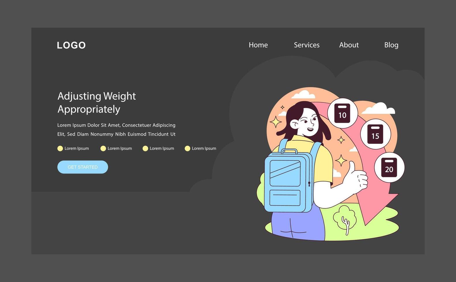 Load management concept. Flat illustration. vector