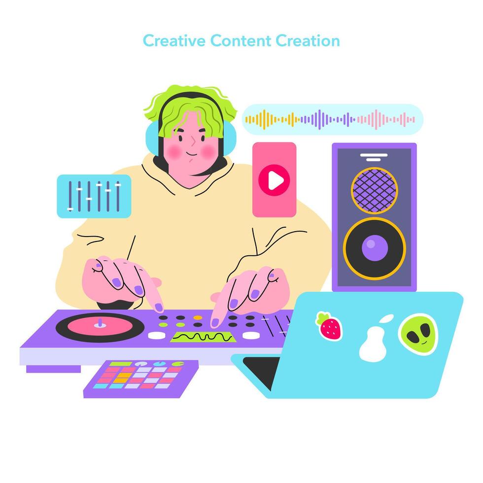 Digital Natives. Flat Illustration vector