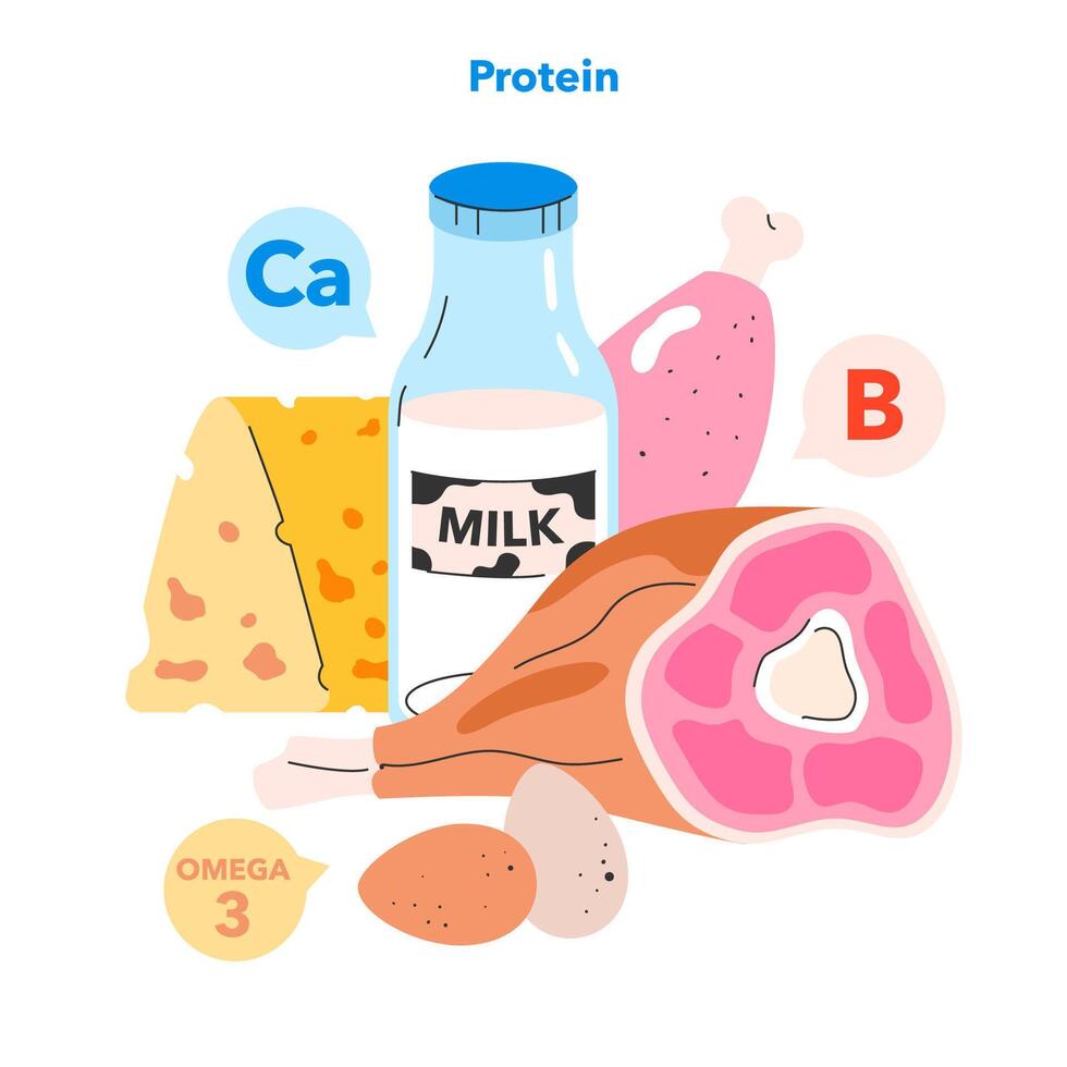 Healthy Snacking. Flat Illustration vector