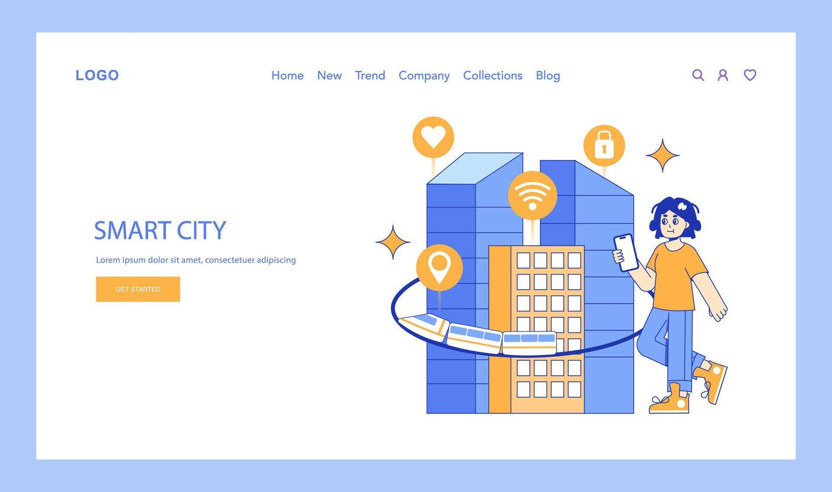 hyperconnectivity. Flat Illustration vector